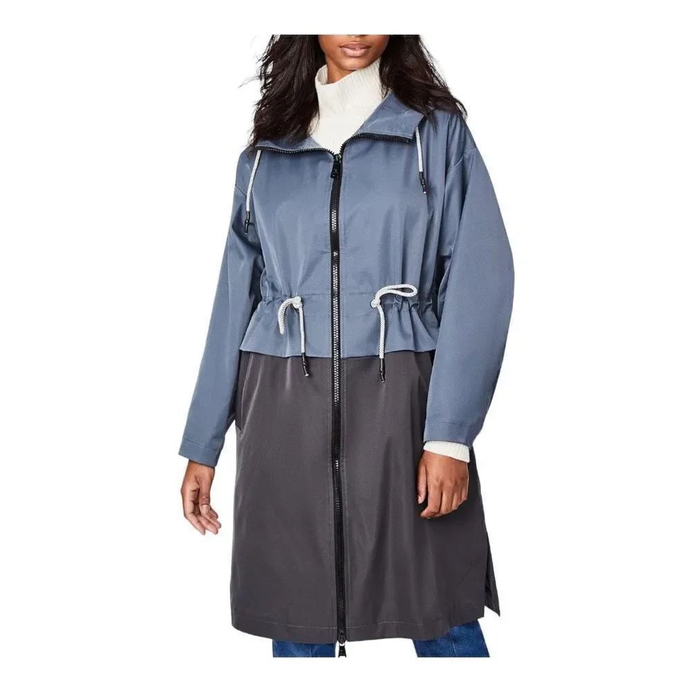 BERNARDO women’s  Colorblock Rain Jacket hood size S NWOT